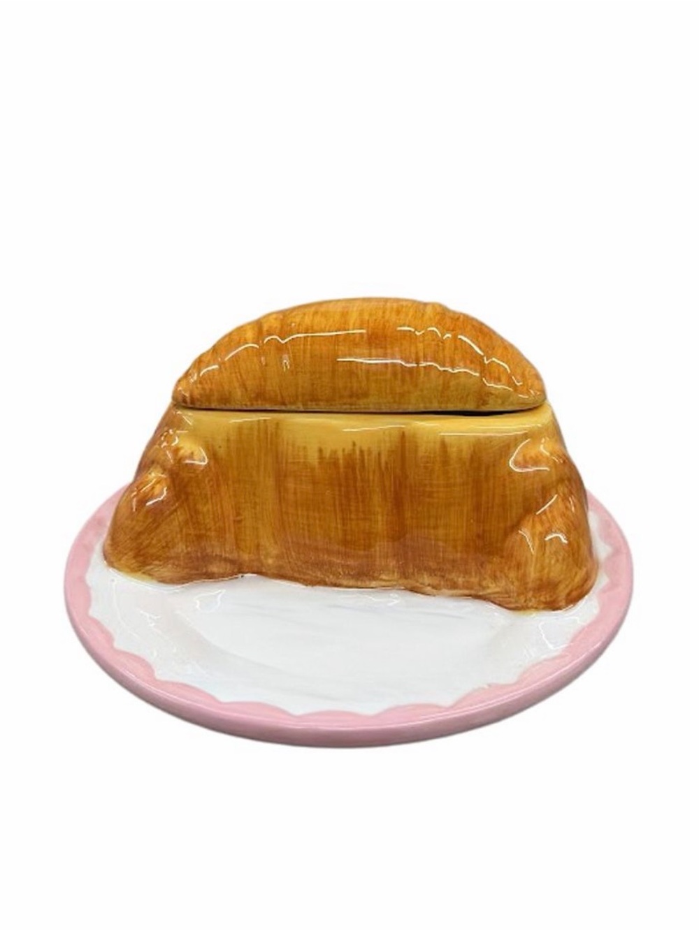 Butter croissant scented soy candle with trinket dish - ENCHANTÉ
